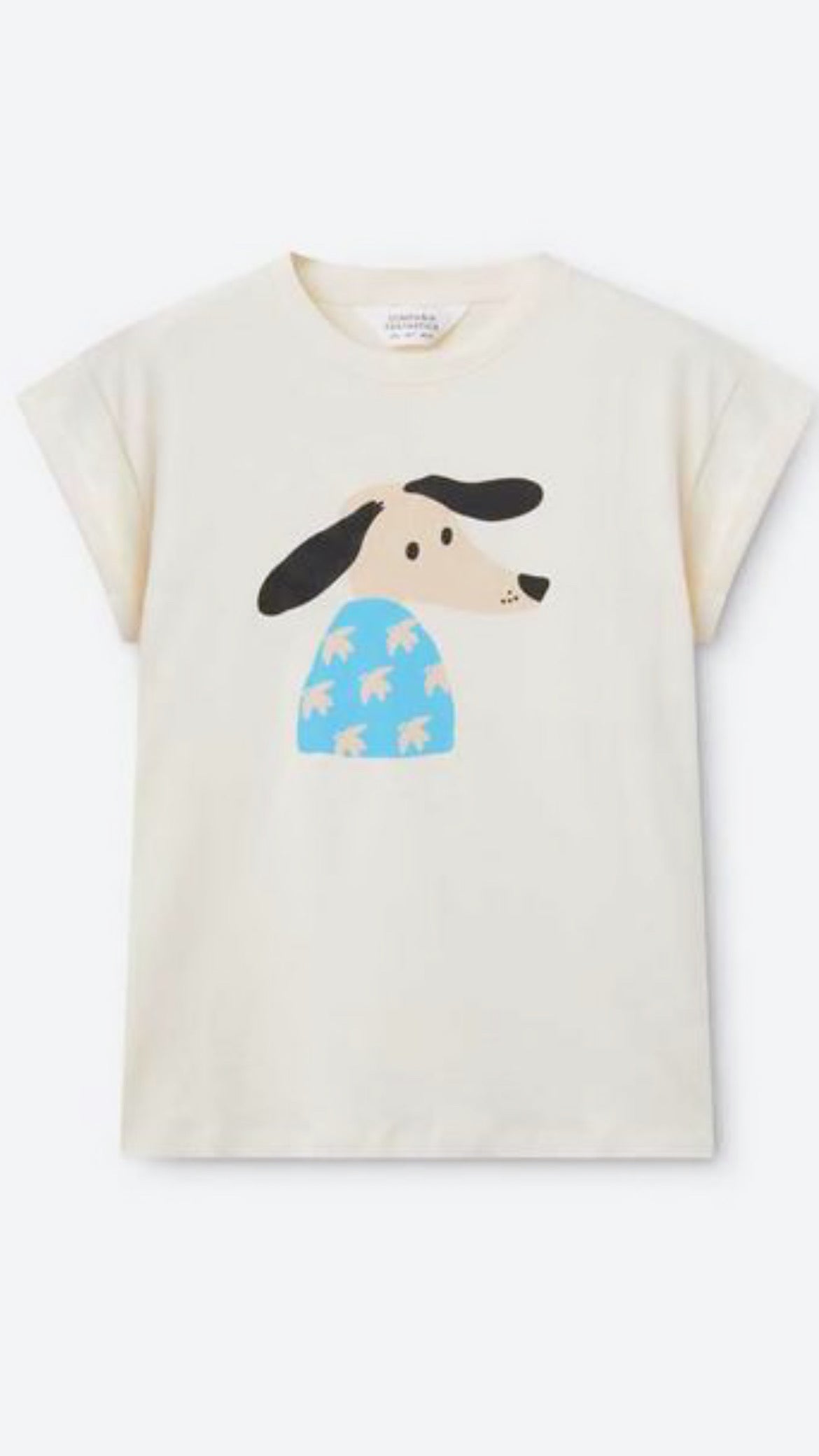 Camiseta Blanca con Print de Perro Dove