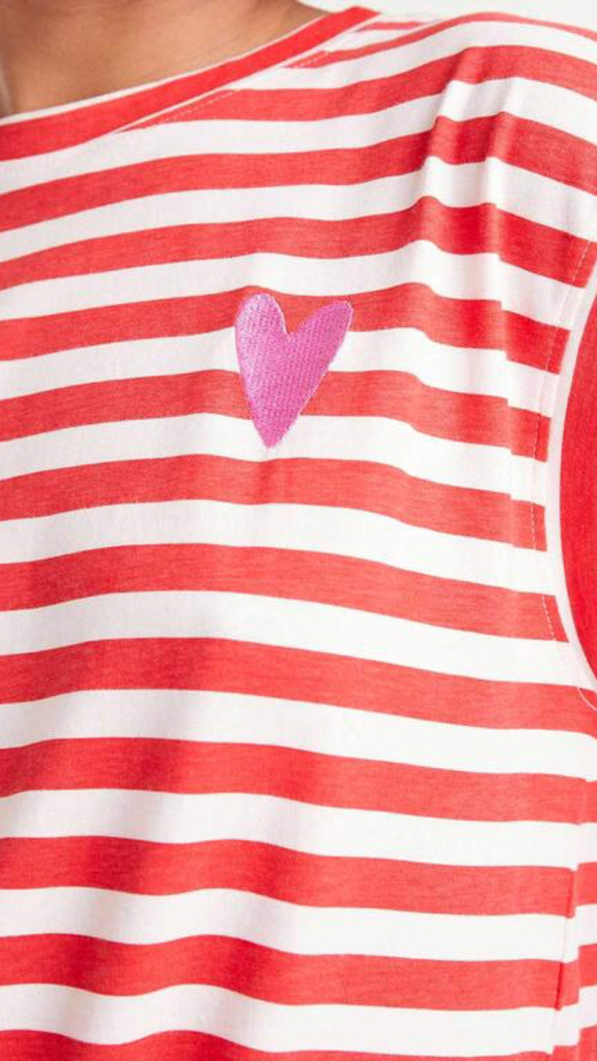 Camiseta sin mangas rayas rojas
