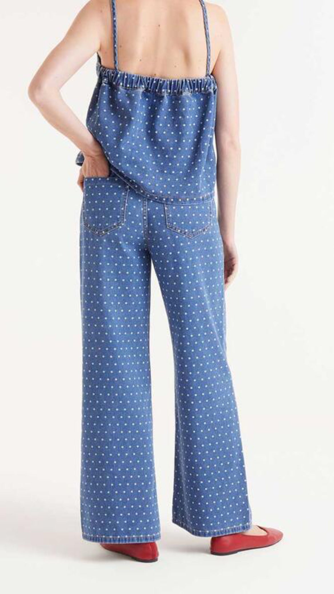 Jeans vaqueros con estampado de lunares