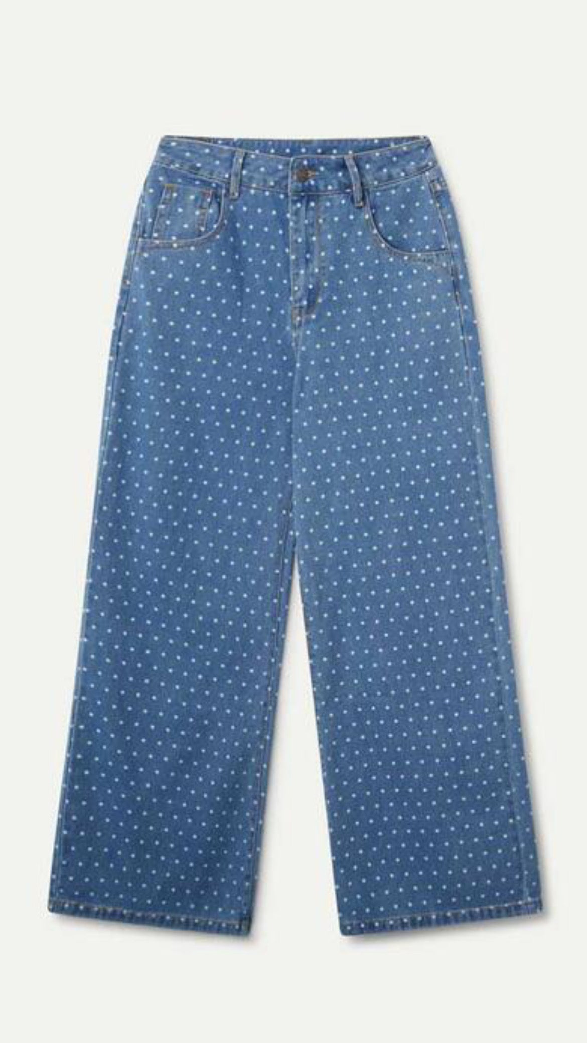 Jeans vaqueros con estampado de lunares
