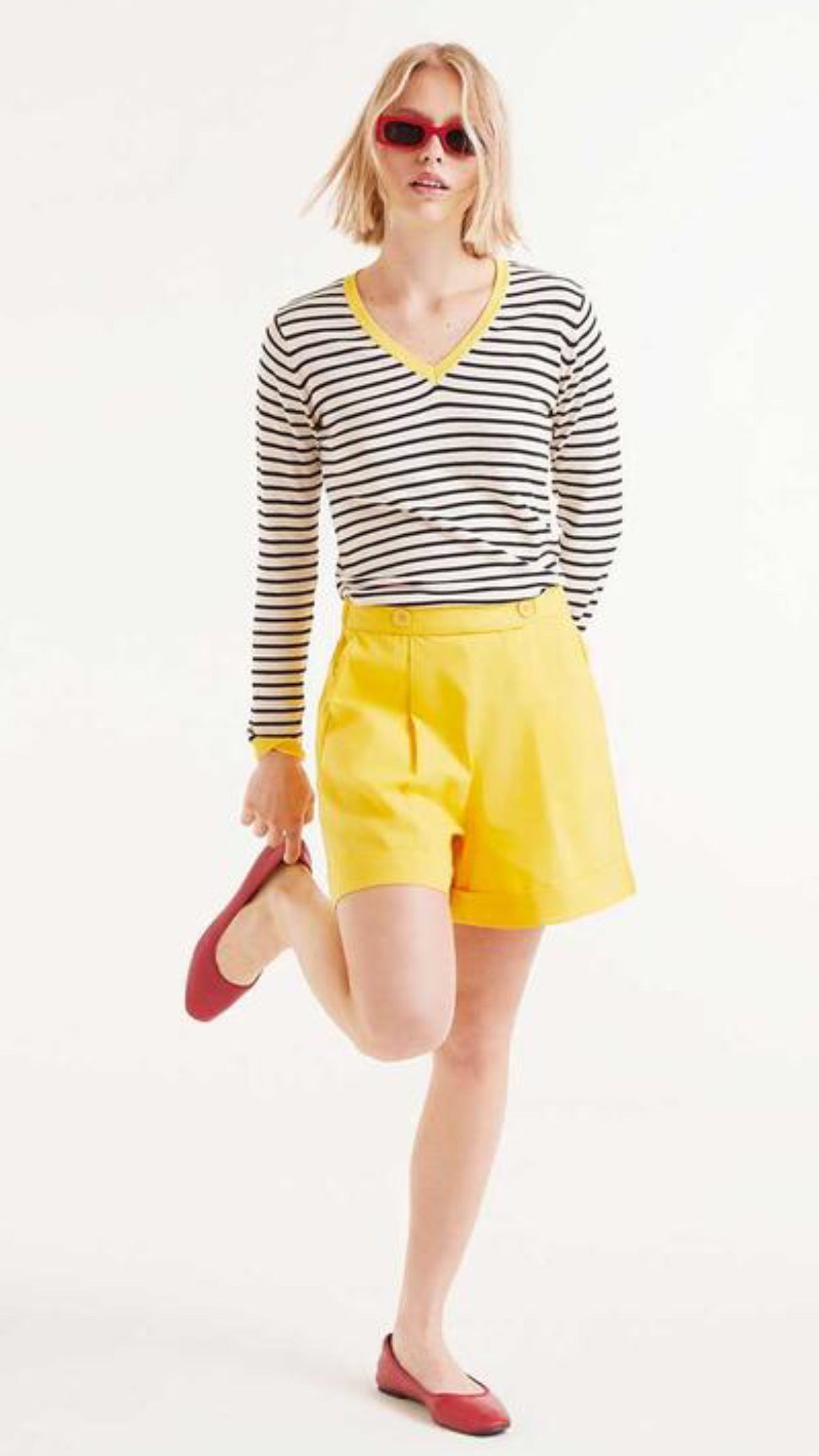 Jersey cuello pico rayas negro
