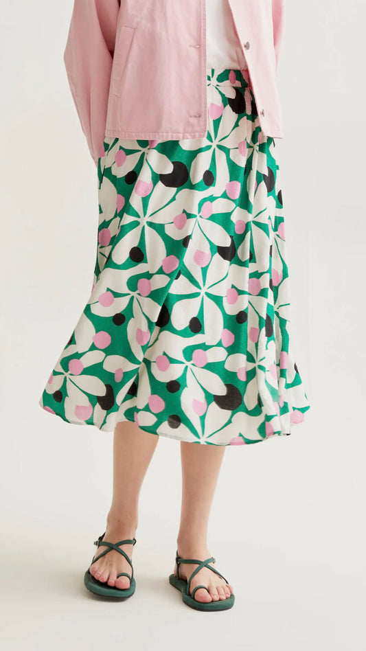 Falda midi con estampado Hosta