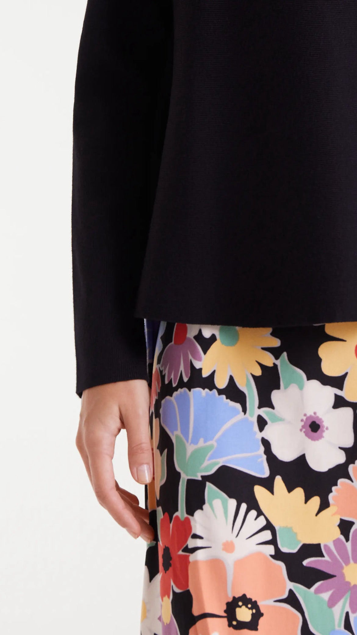 Jersey punto evasé negro