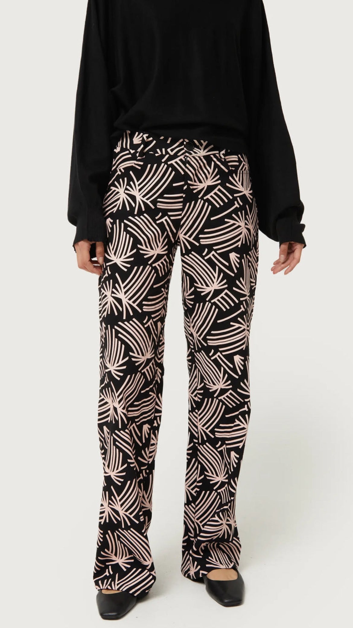 Pantalón recto con estampado abstracto Fénix