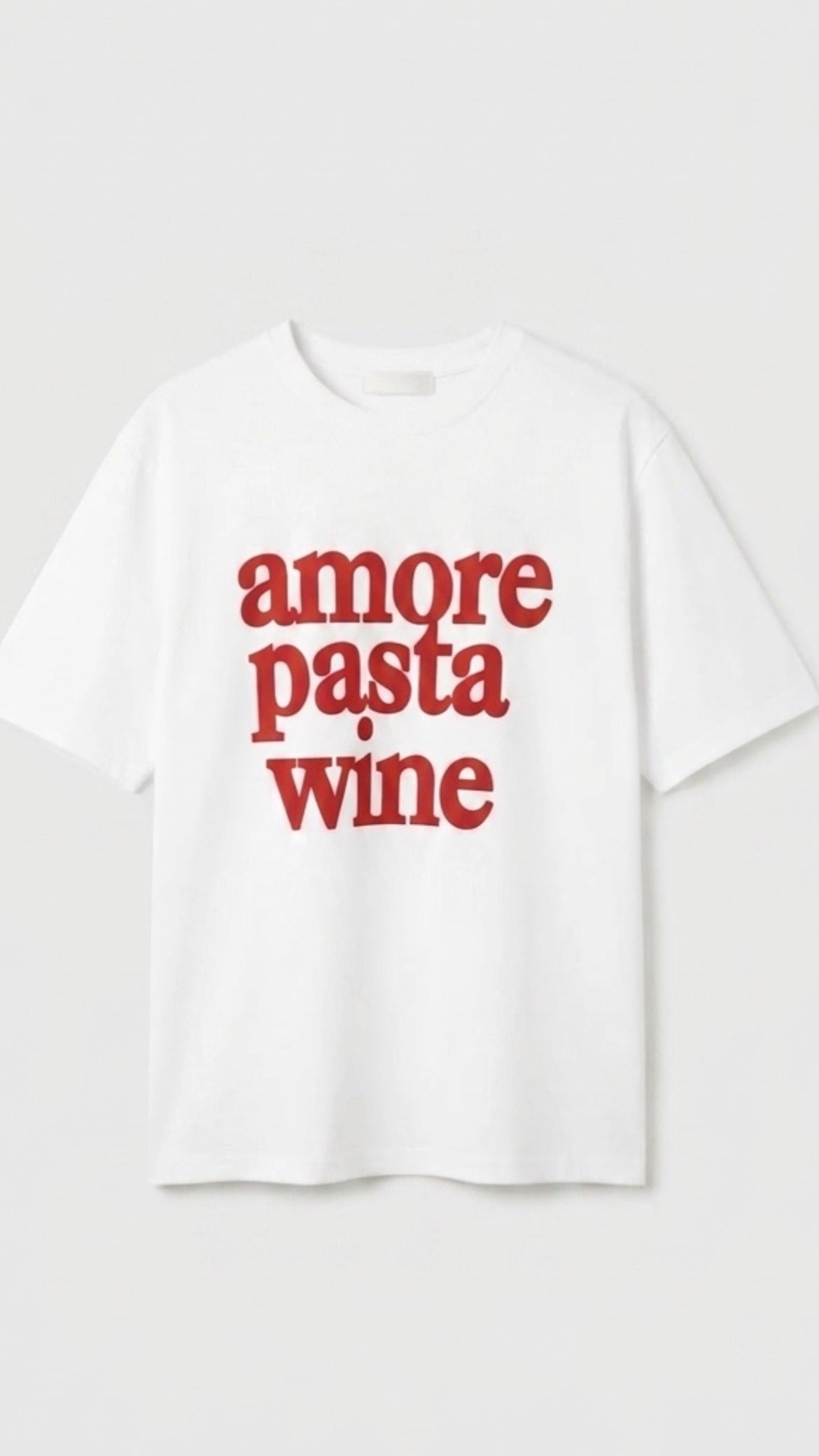 Camiseta amore, pasta, wine