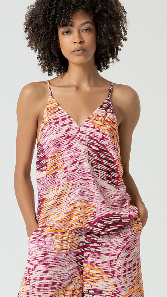 Top de tirantes oversize estampado multicolor