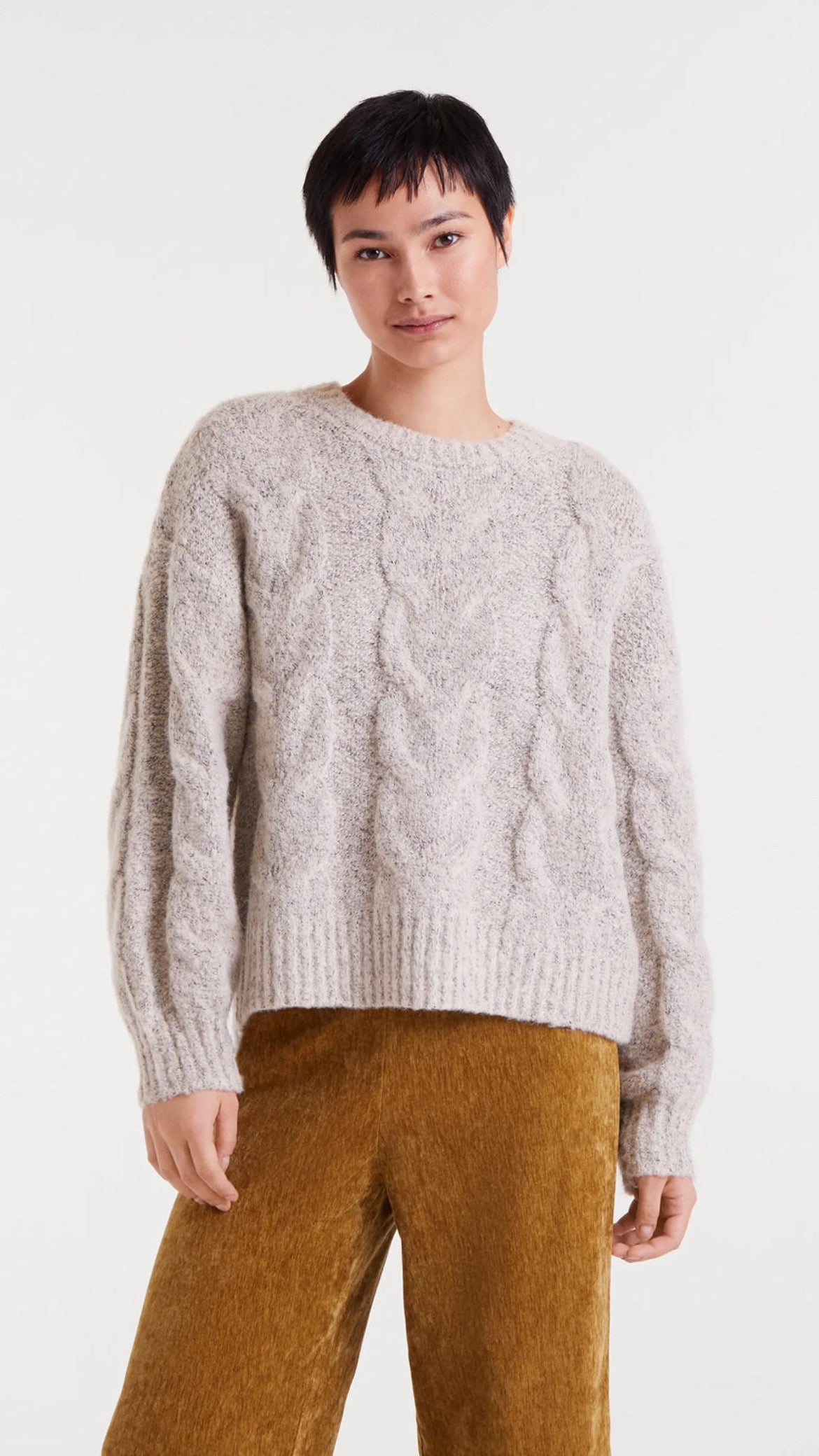 Jersey de punto encadenado blanco