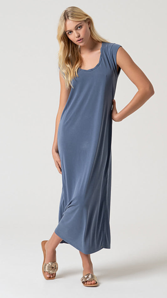Vestido largo recto Índigo