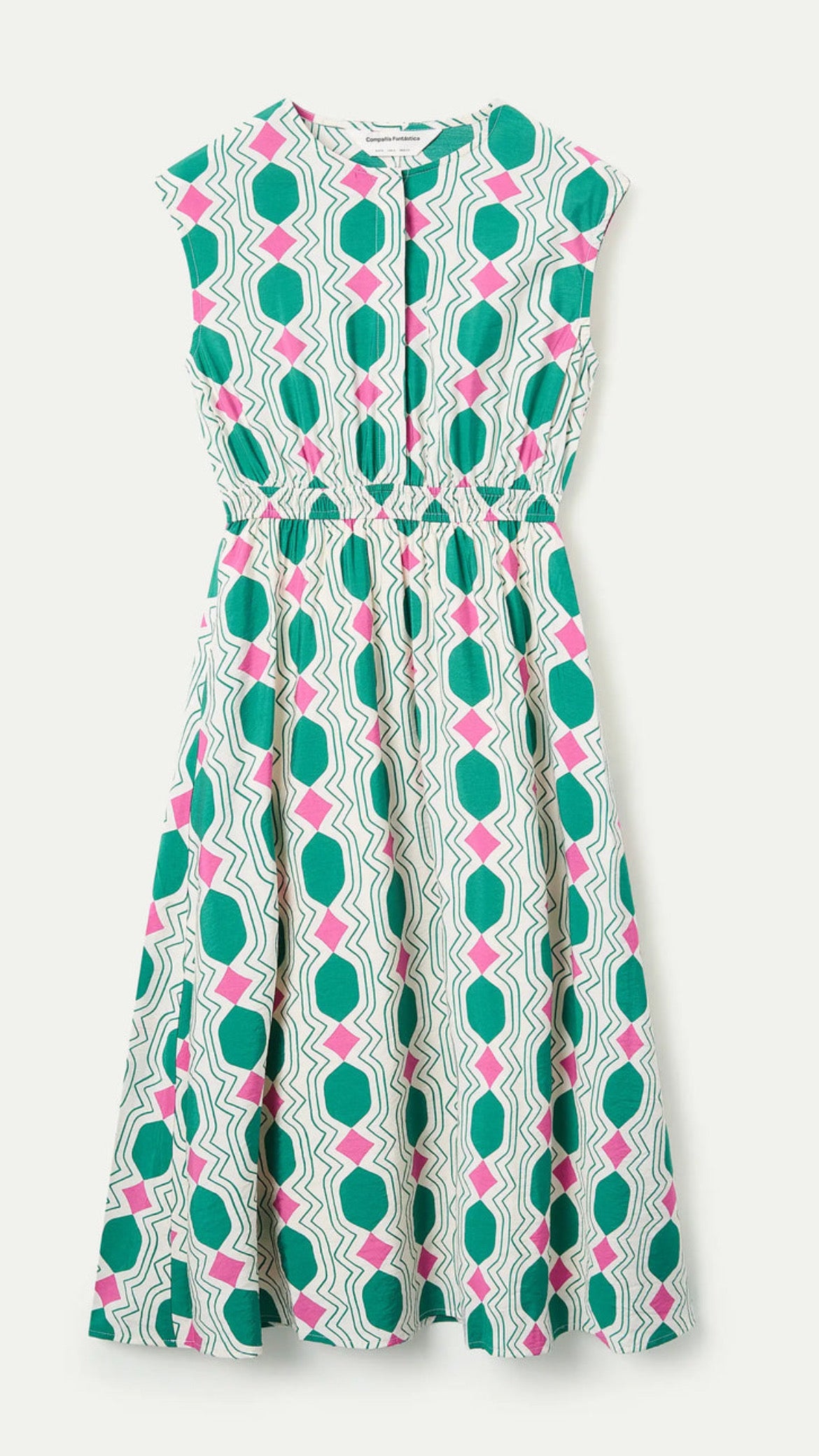 Vestido midi con estampado Geometric