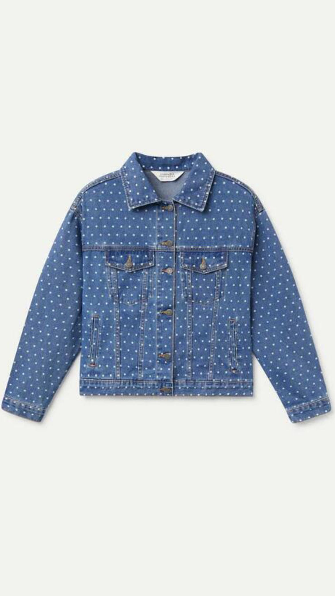 Chaqueta vaquera con estampado lunares
