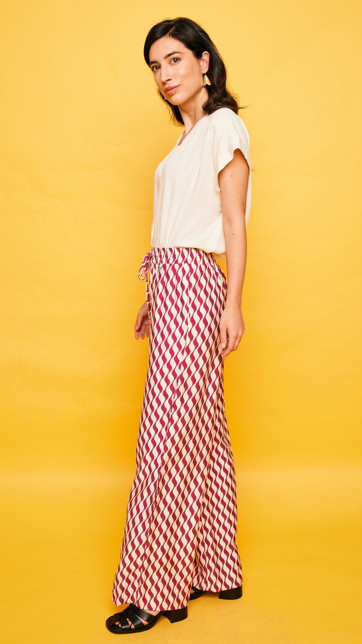 Pantalón Conil cinta fucsia