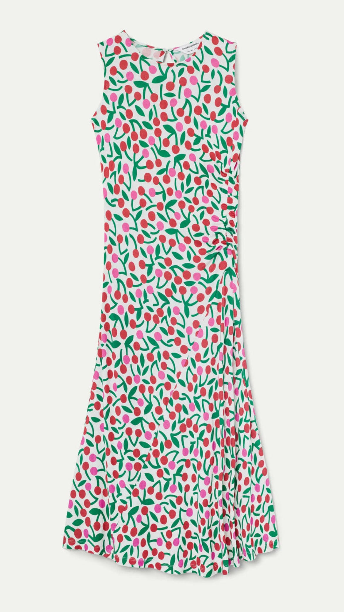Vestido largo con estampado Guinda