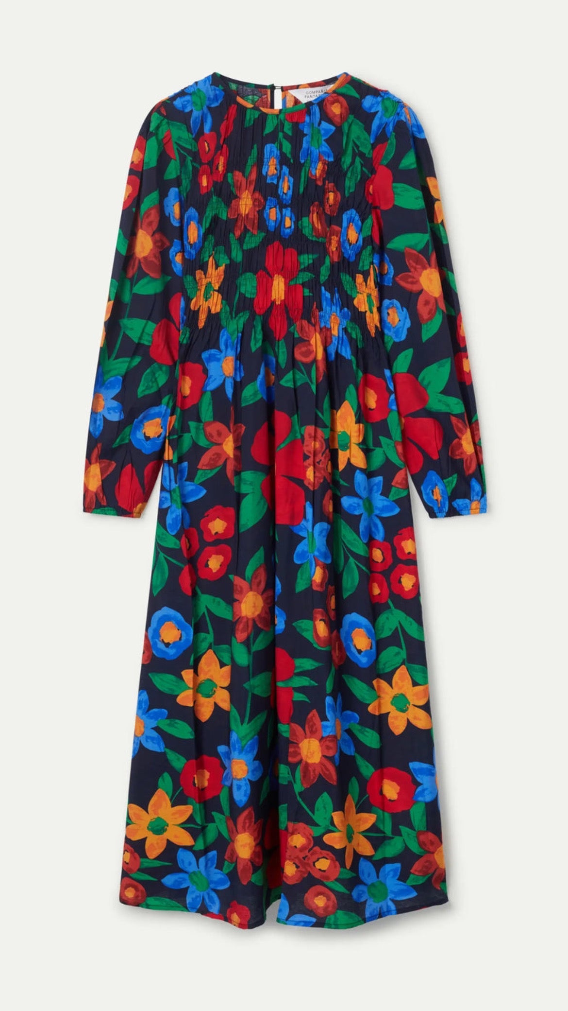 Vestido largo floral multicolor