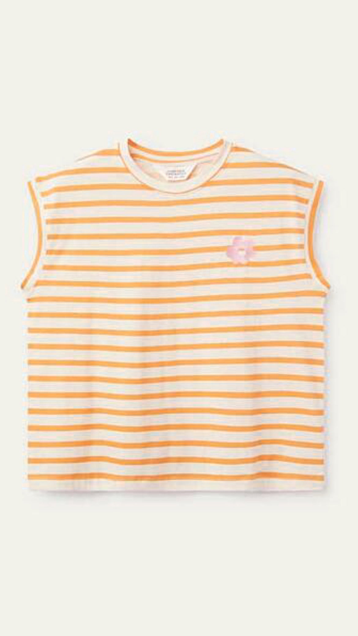Camiseta estampada de rayas naranjas