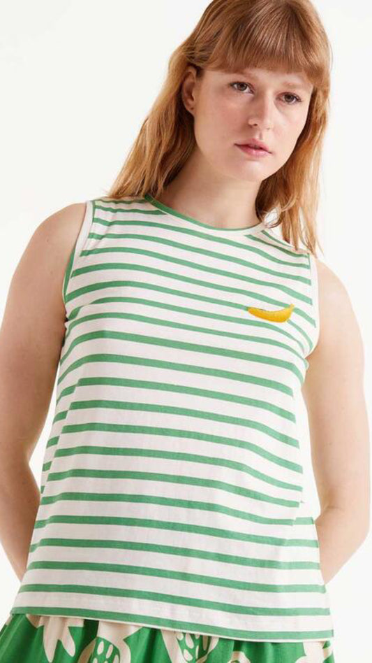 Camiseta estampado rayas verdes