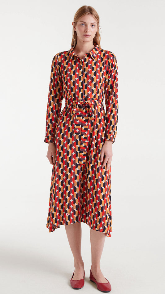 Vestido midi con estampado Link