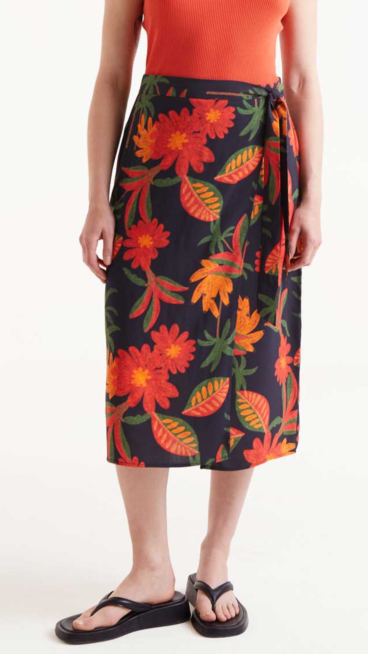 Falda midi estampado floral Famara