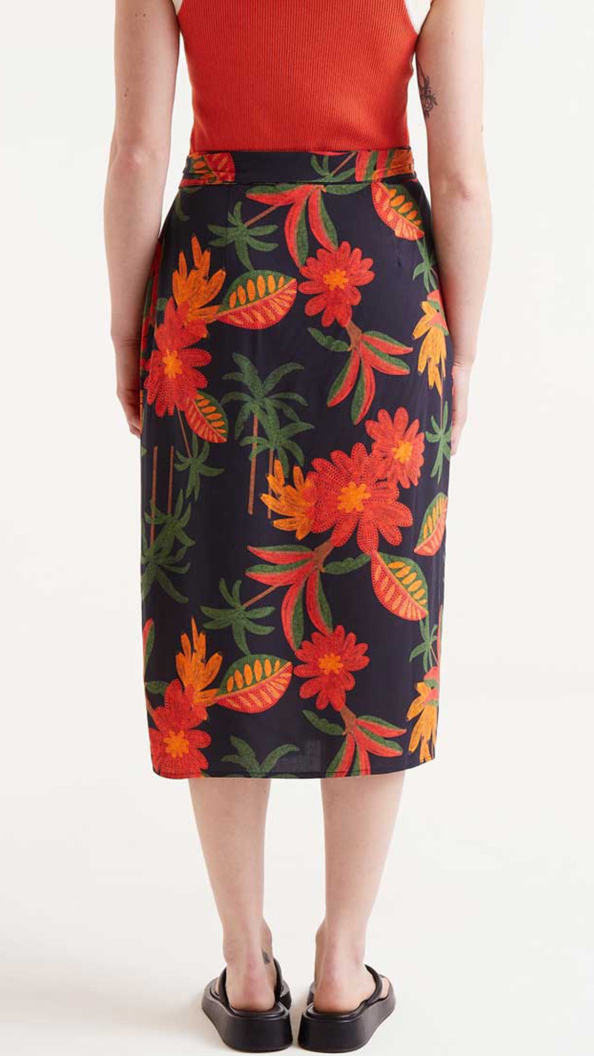 Falda midi estampado floral Famara