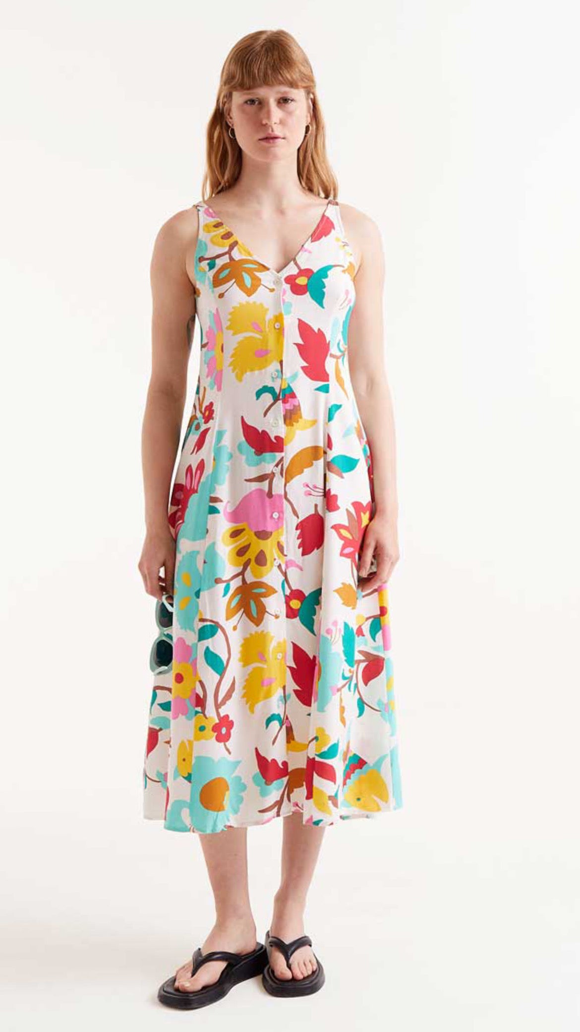 Vestido midi estampado floral Nenúfar