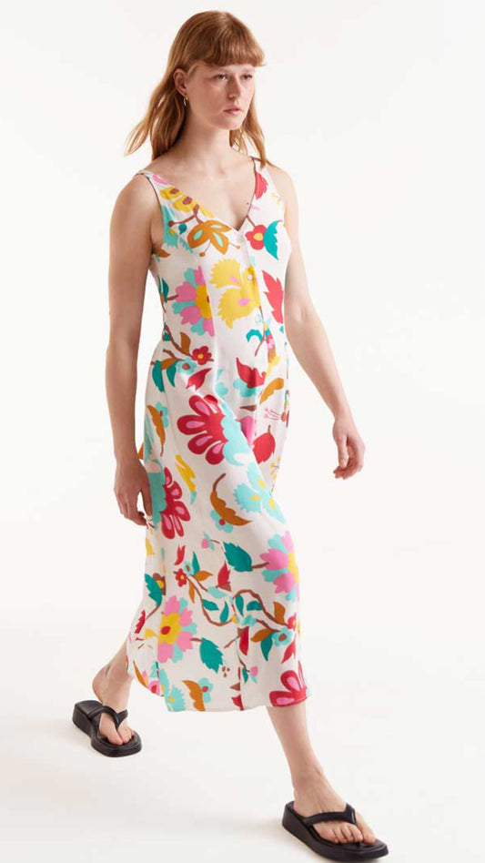 Vestido midi estampado floral Nenúfar