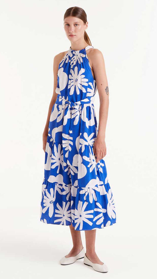Vestido midi estampado floral Bluert Blue