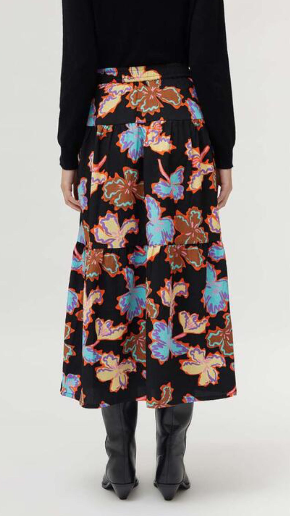 Long skirt with floral print Alhelí