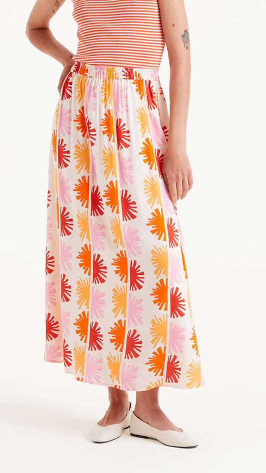 Falda midi estampado Solei