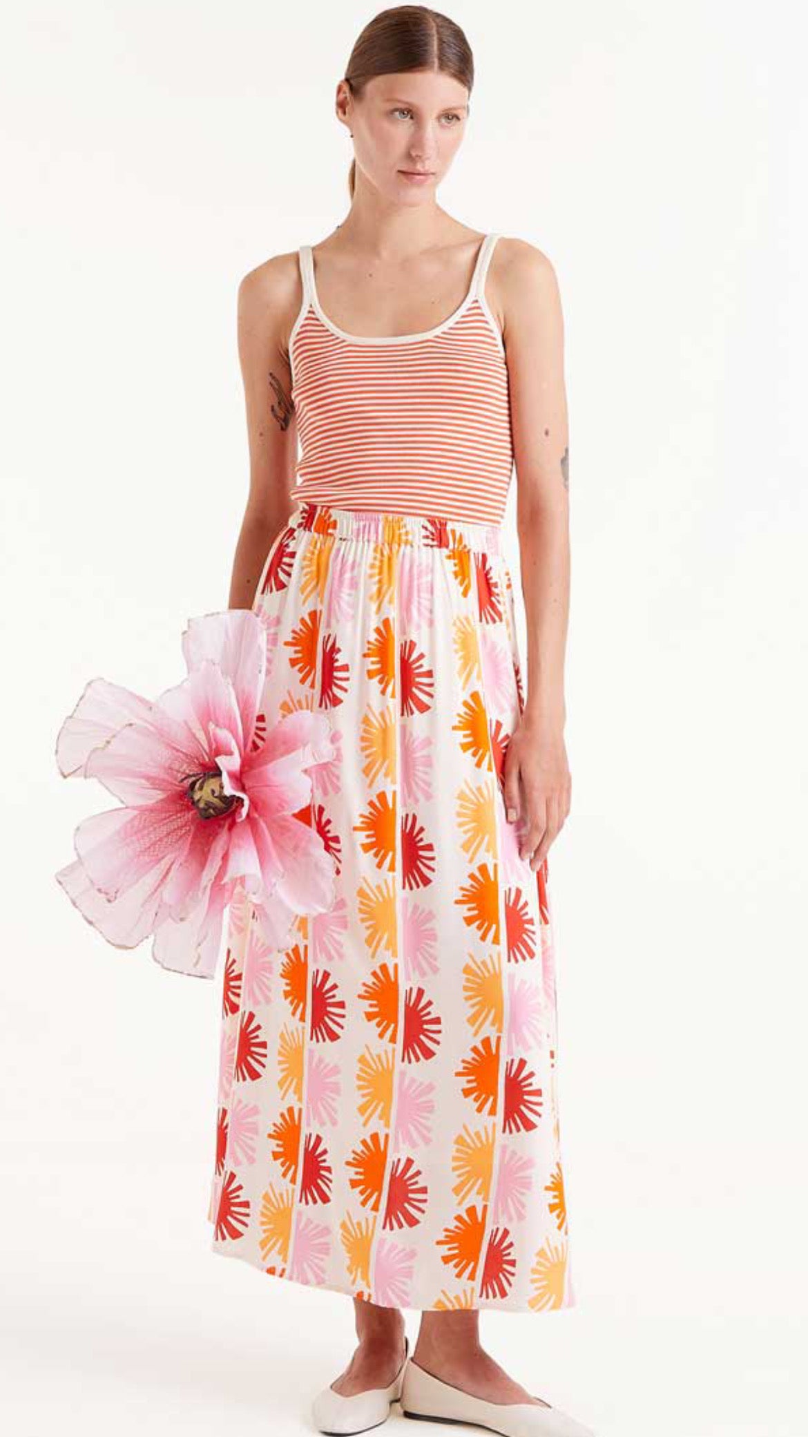 Falda midi estampado Solei