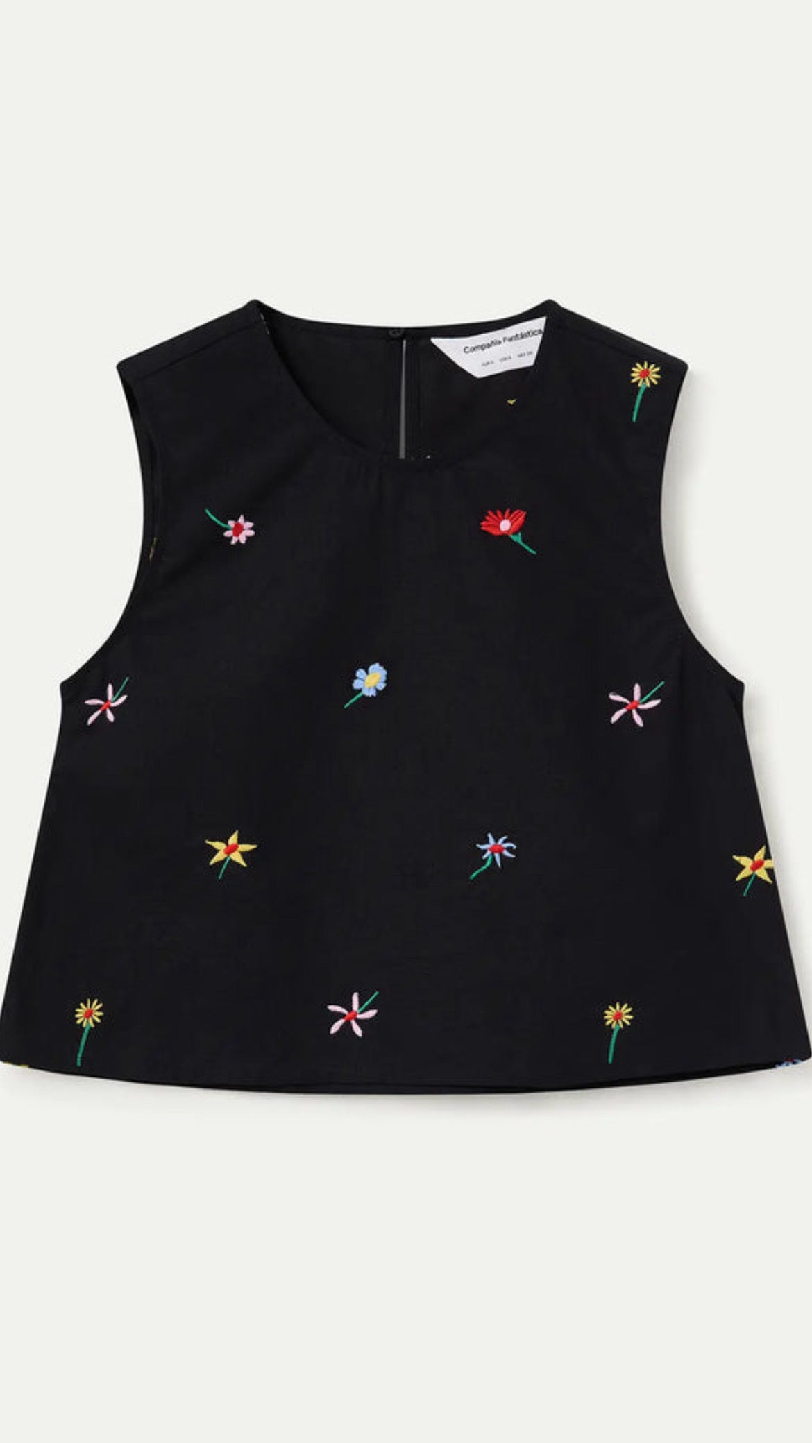 Top de tirantes con estampado Black Gardener Flowers