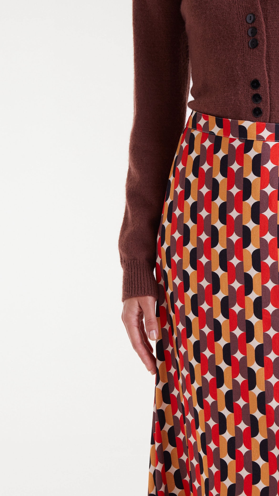 Falda midi con estampado Link