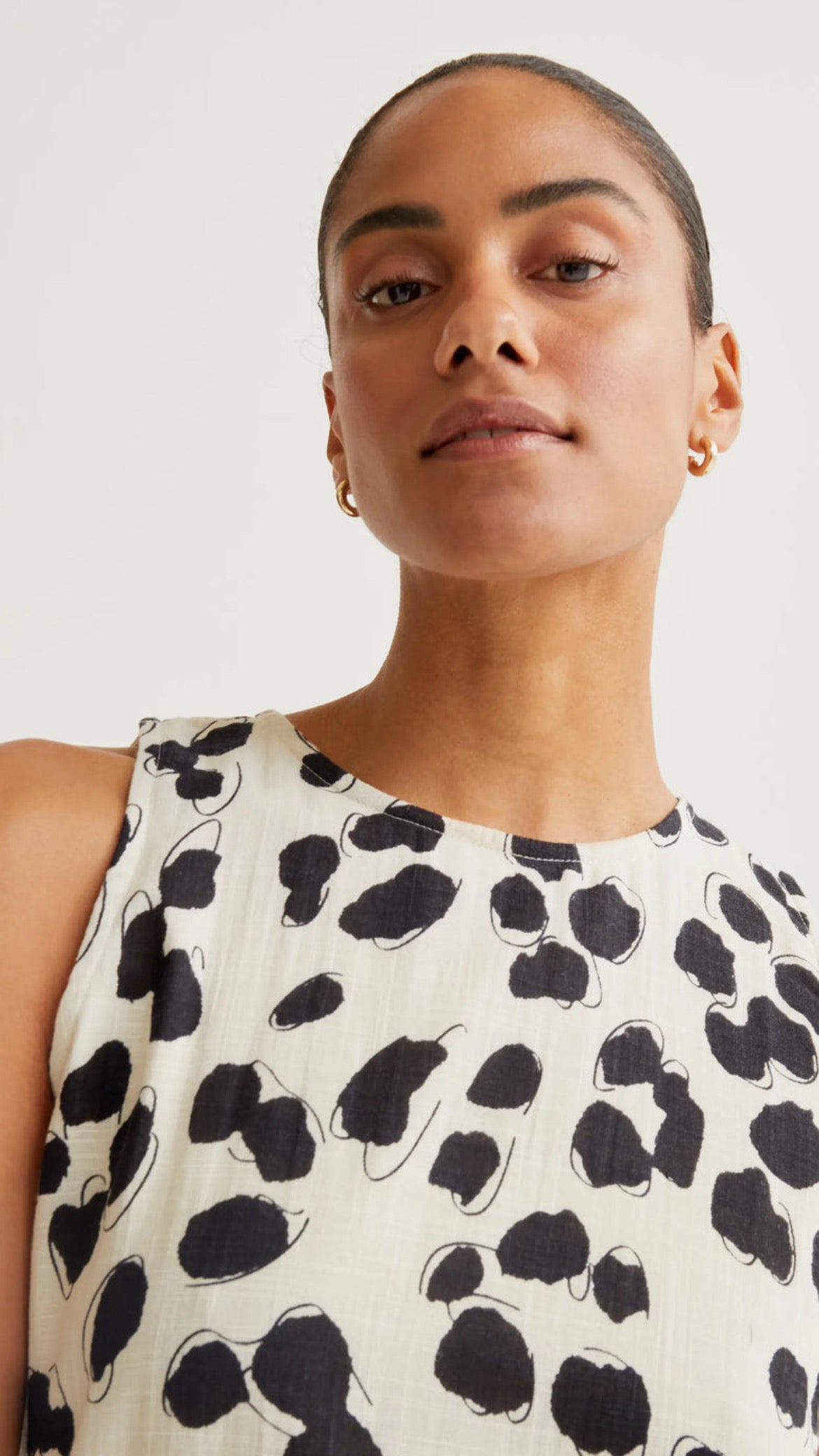 Vestido midi con estampado Dalmatian