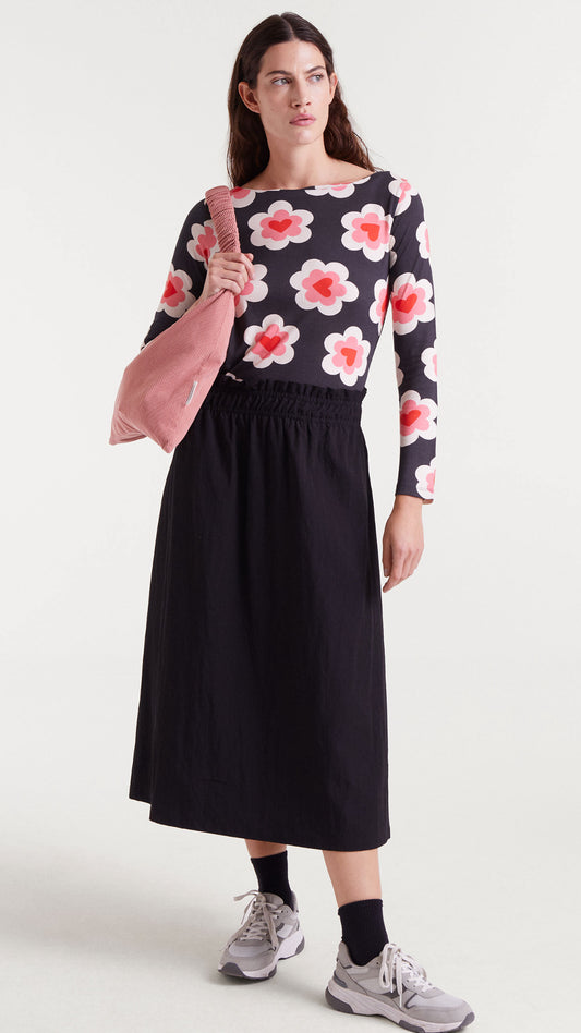 Falda midi negra