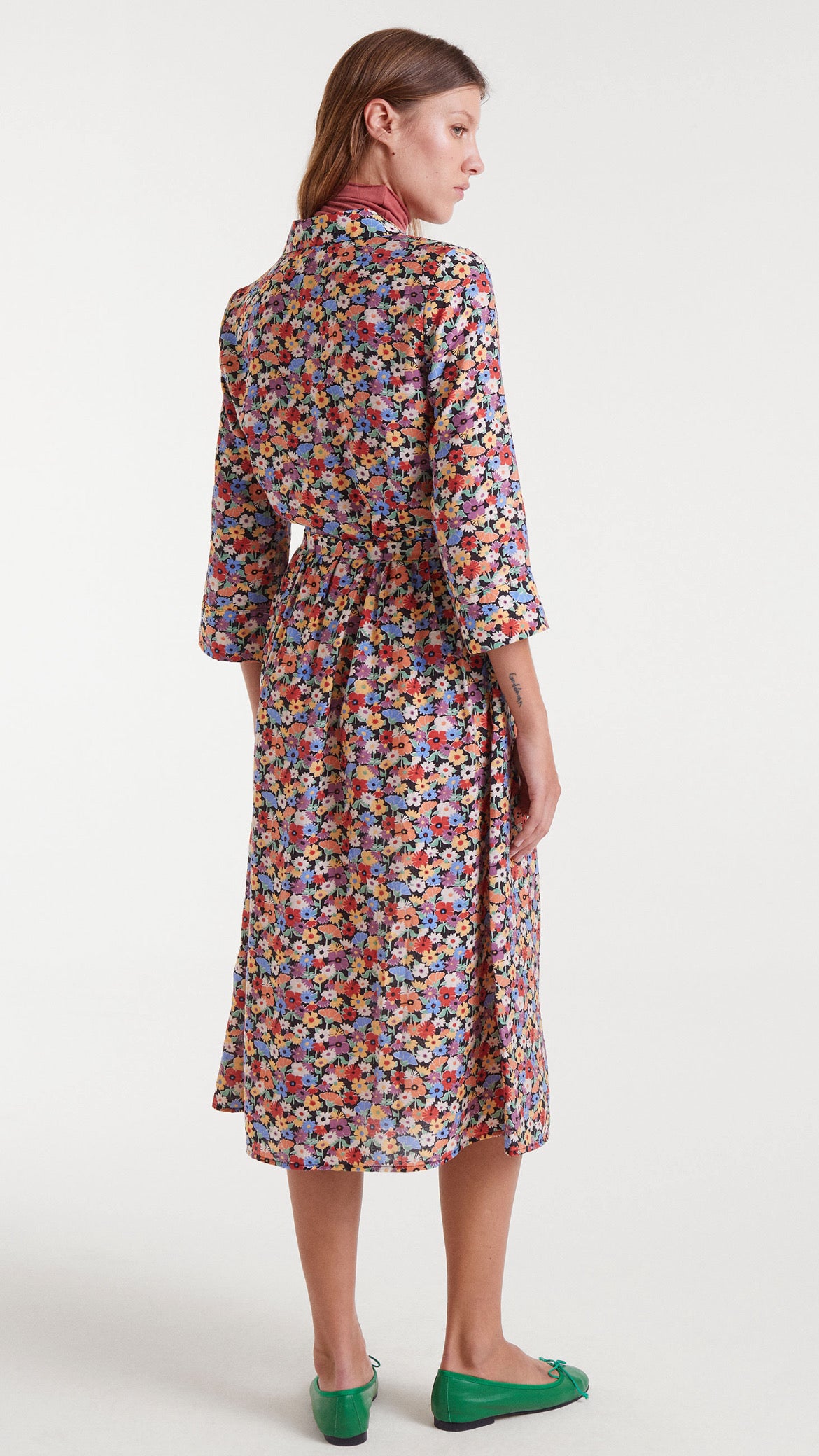 Vestido mido crepe ligero con estampado Hampton Small