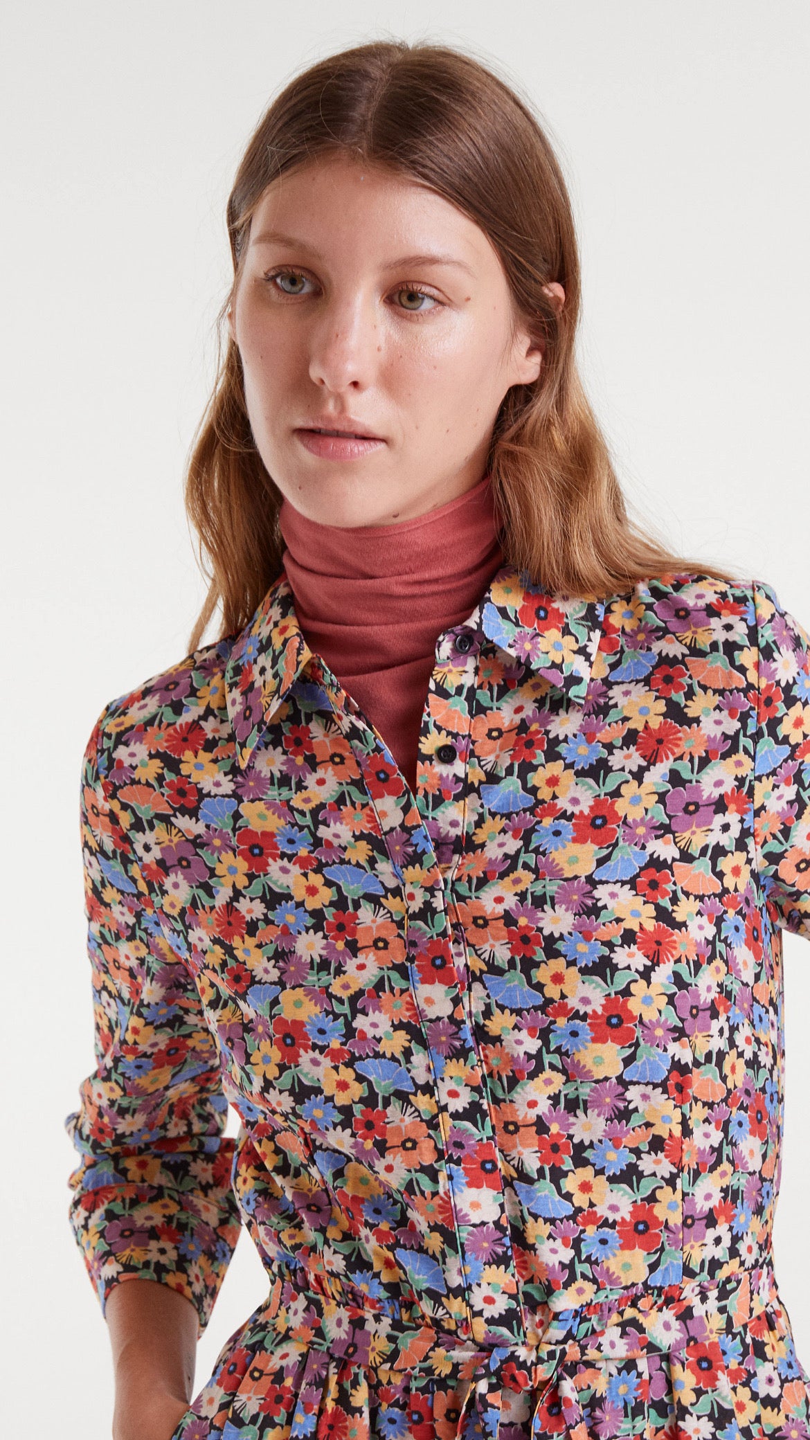 Vestido mido crepe ligero con estampado Hampton Small