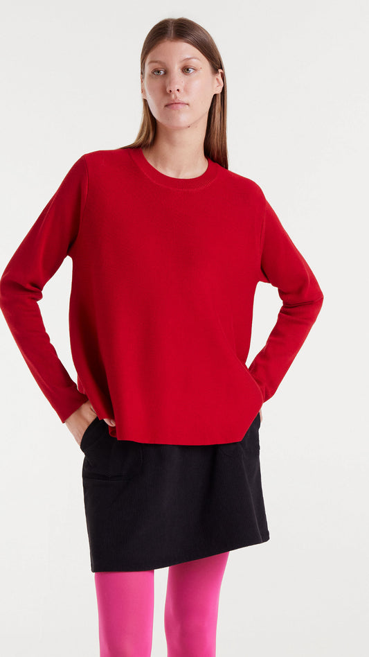Jersey de punto evasé rojo