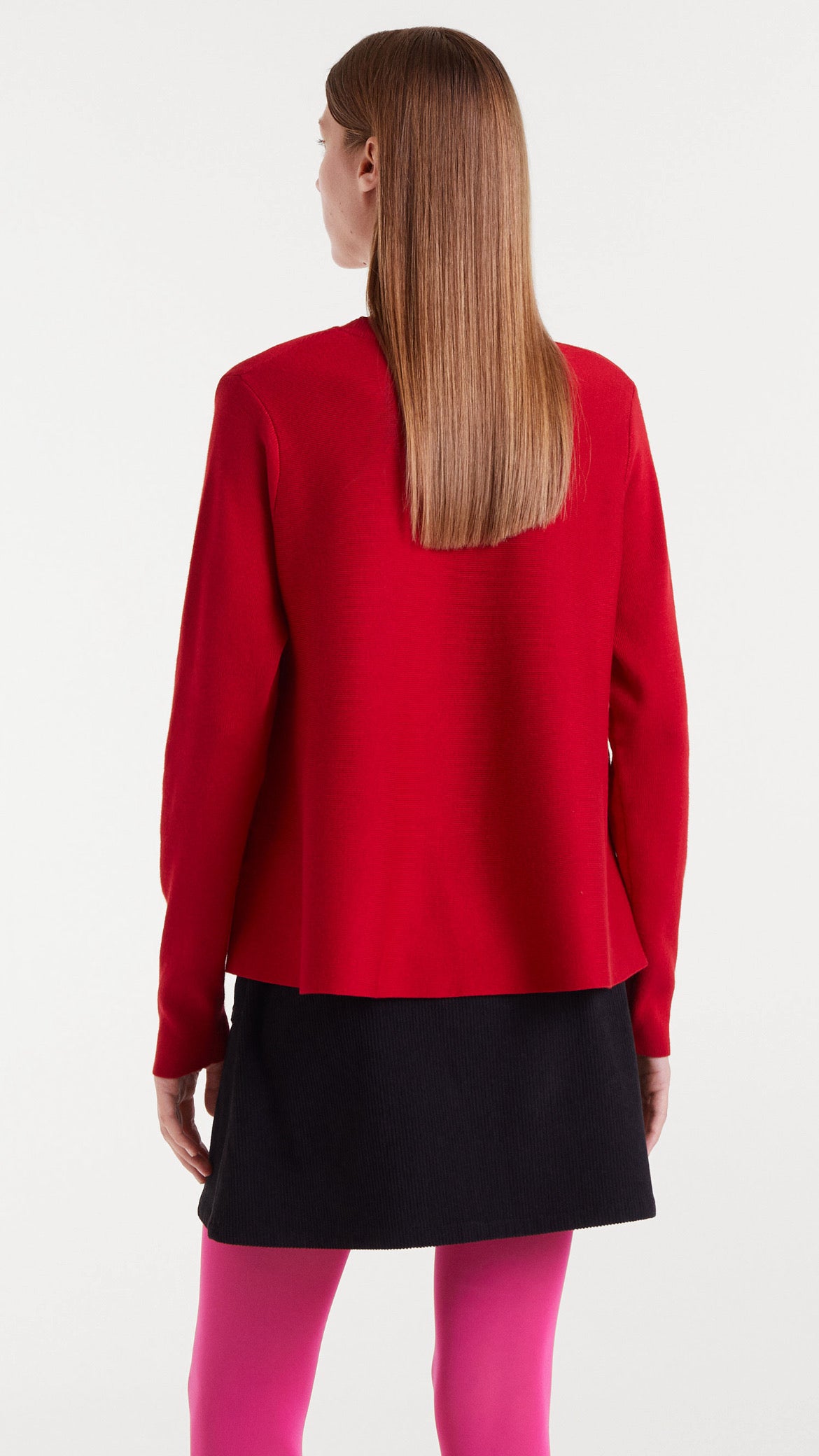 Jersey de punto evasé rojo