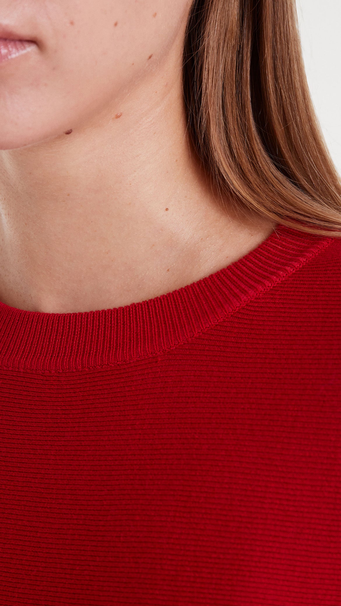 Jersey de punto evasé rojo