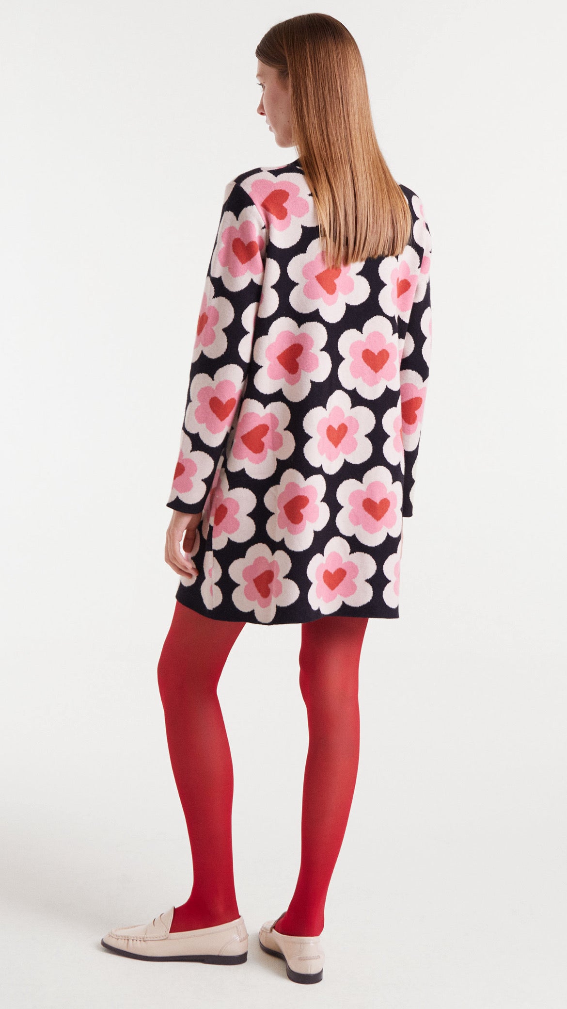 Vestido corto de punto Jacquard con estampado SweetHeart