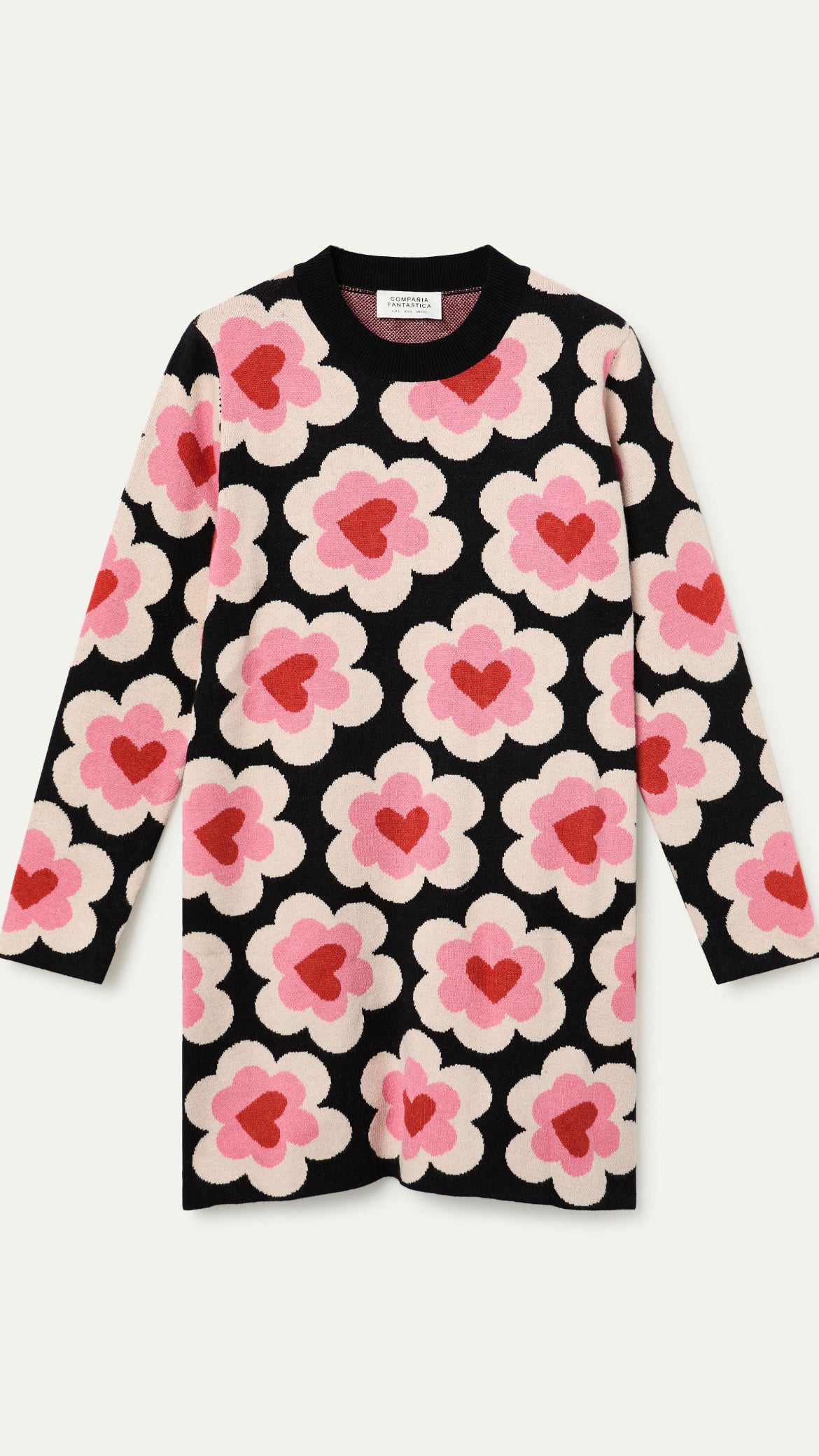 Vestido corto de punto Jacquard con estampado SweetHeart
