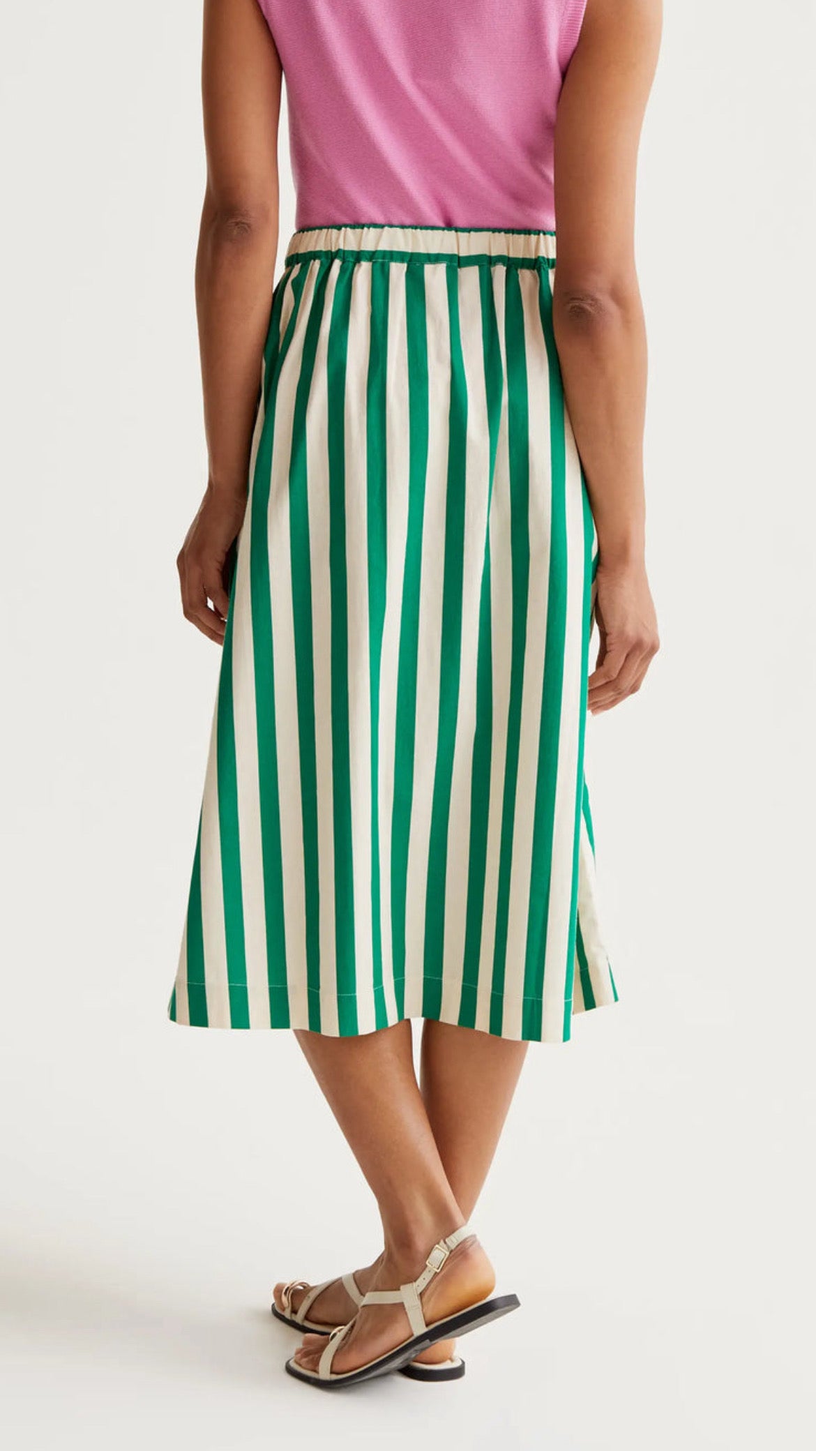 Falda midi con estampado Bamboo Green (R)