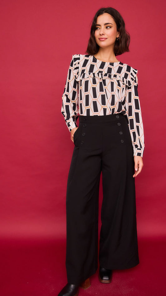 Pantalón Nenúfar Negro Liso