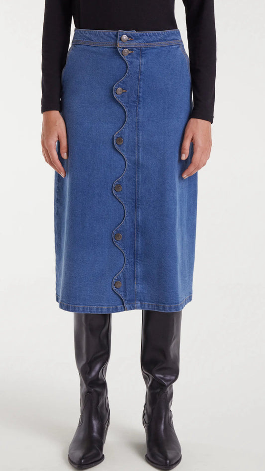 Falda azul denim