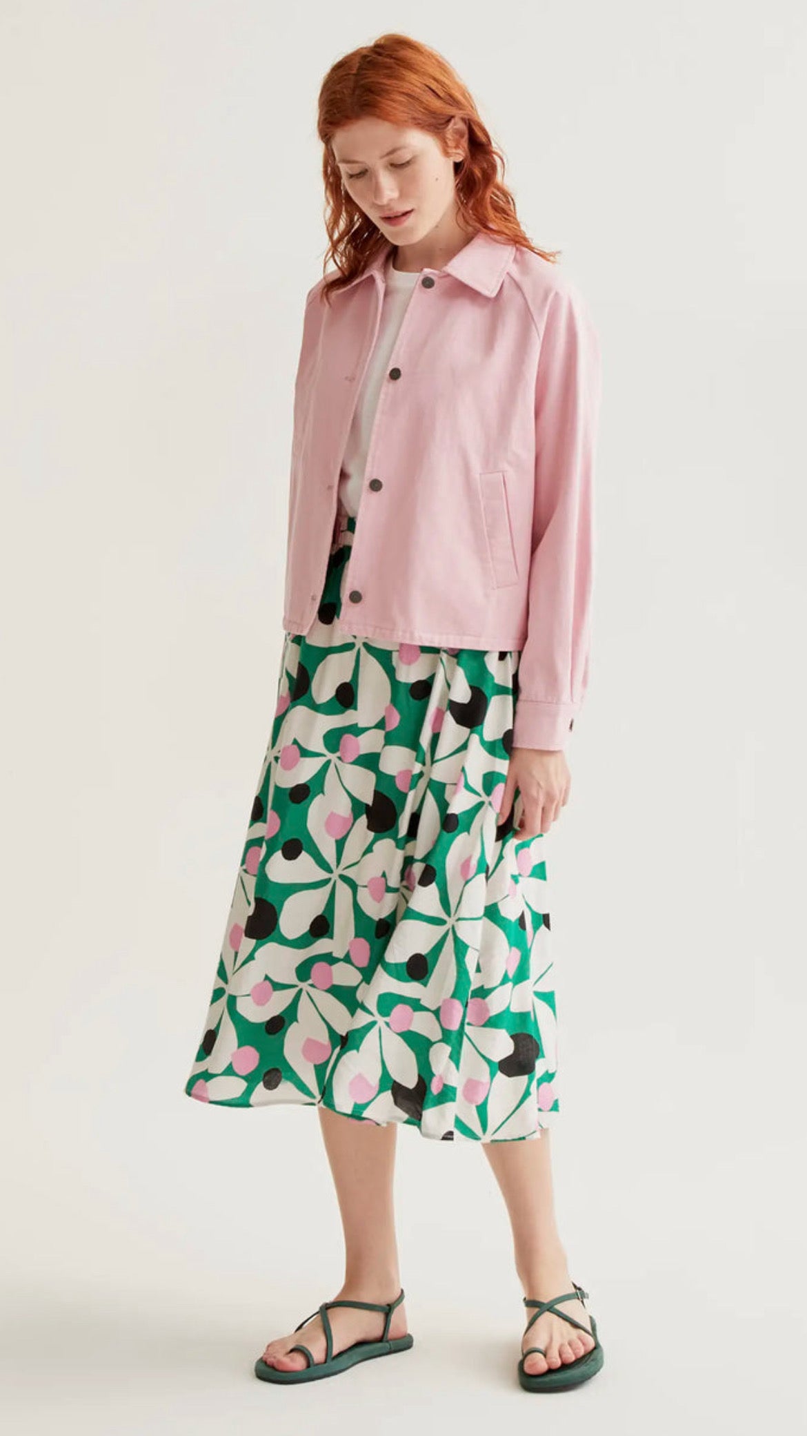 Falda midi con estampado Hosta