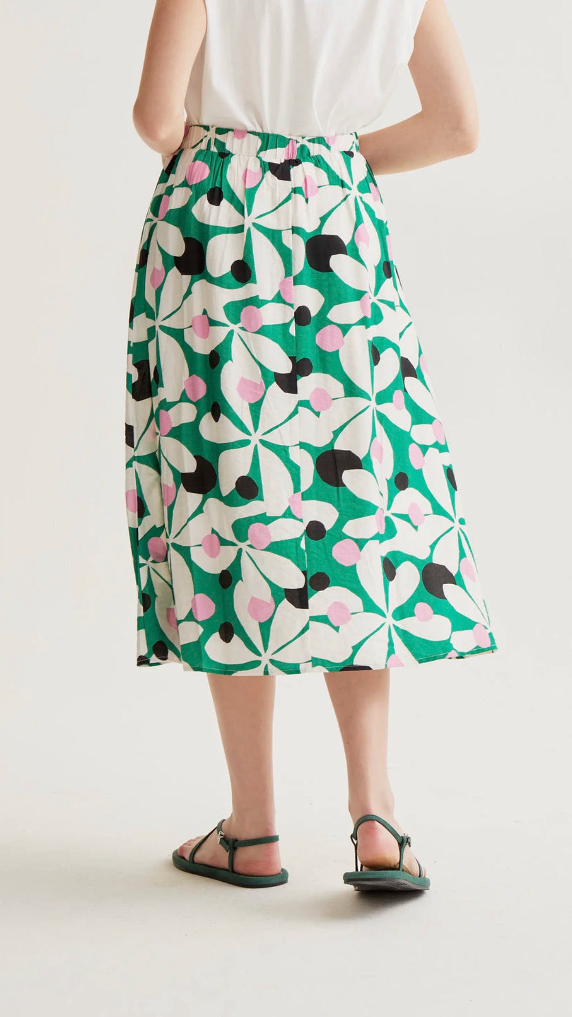 Falda midi con estampado Hosta