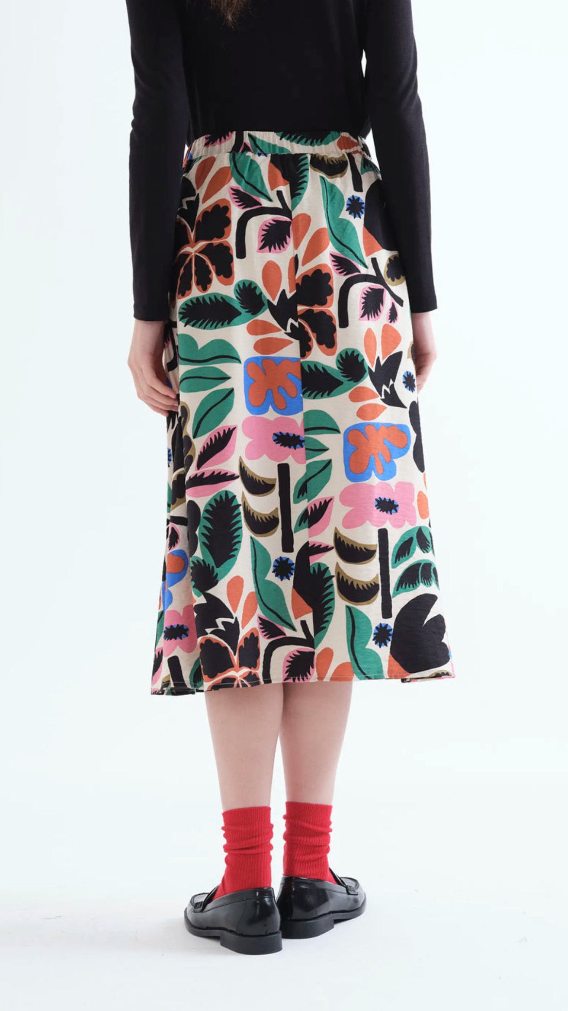 Falda midi con estampado Neo Garden