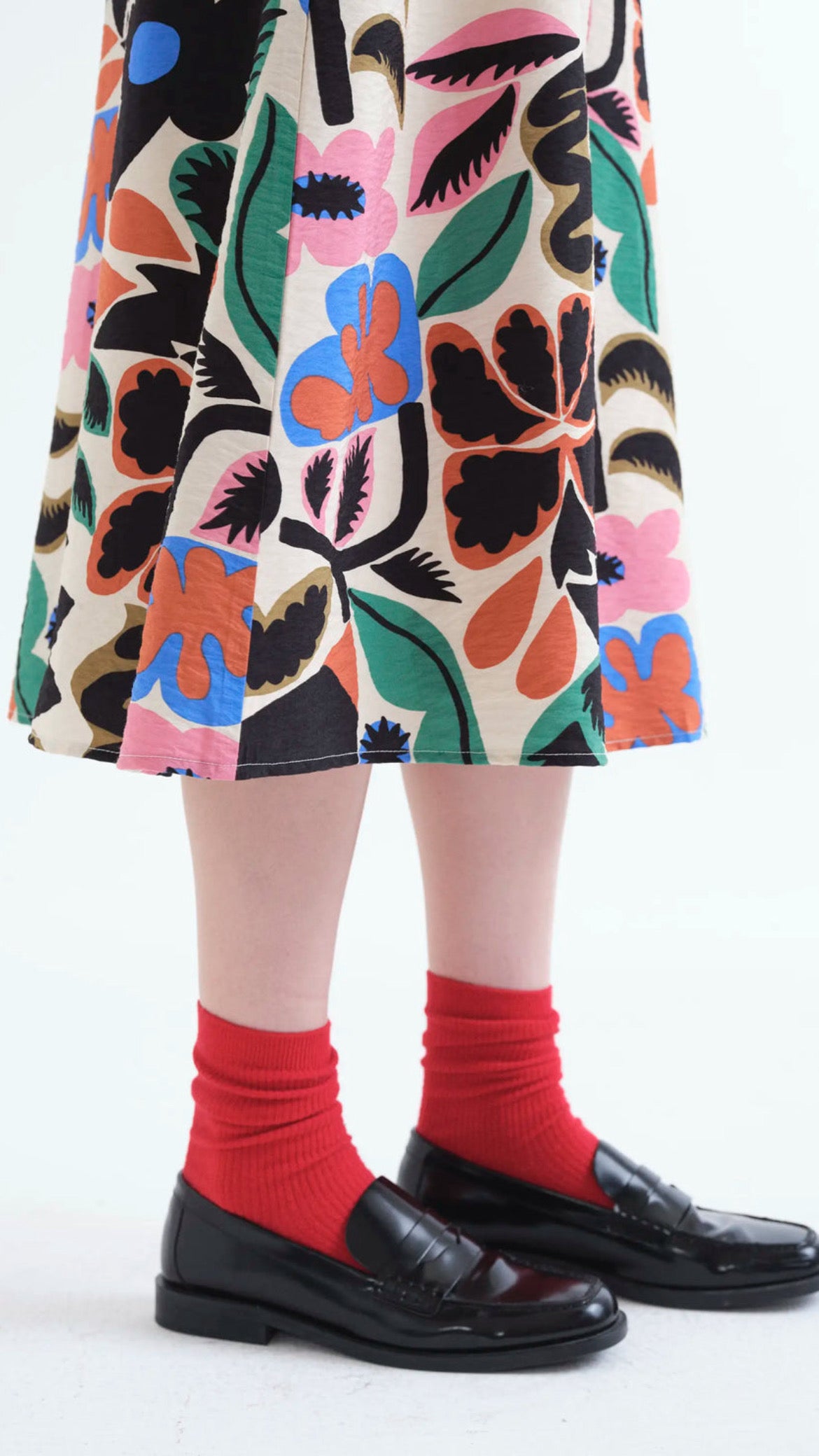 Falda midi con estampado Neo Garden