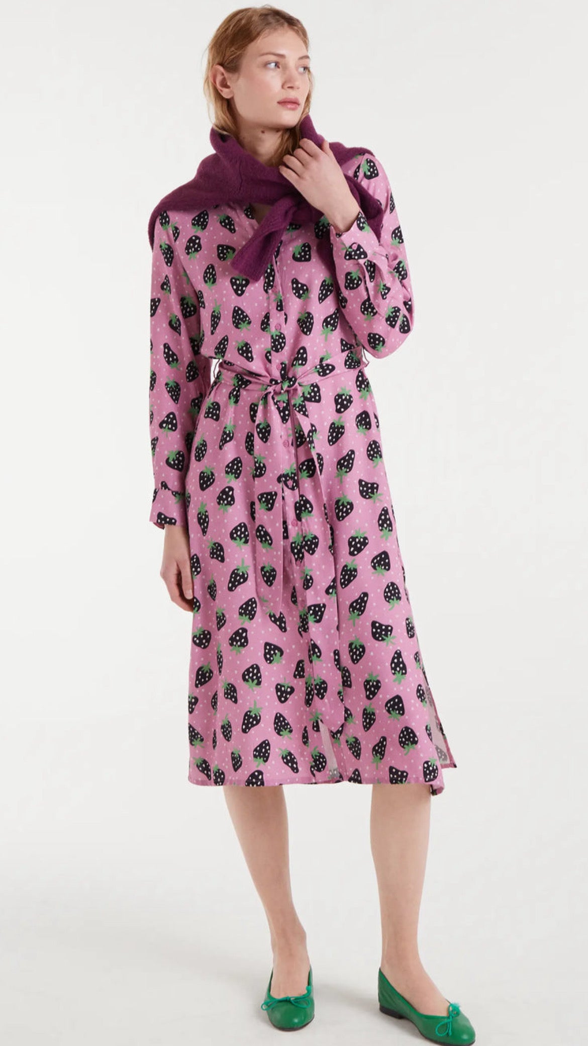Vestido midi con estampado Morango Small