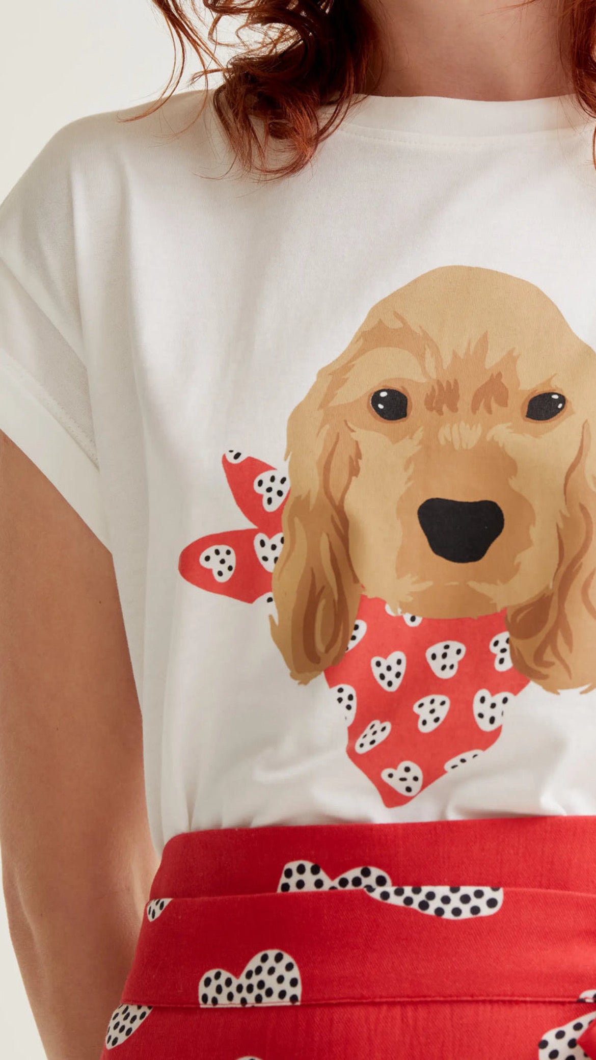 Camiseta con estampado de perrito Coker