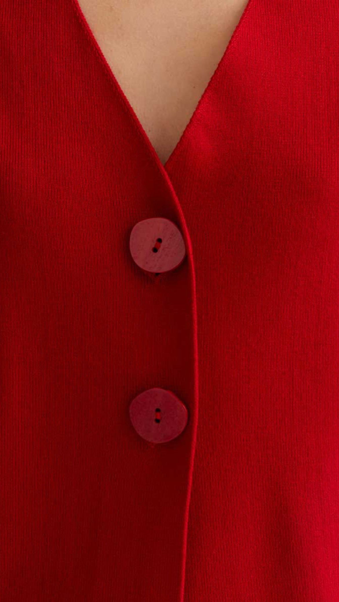 Cárdigan de punto rojo (R)