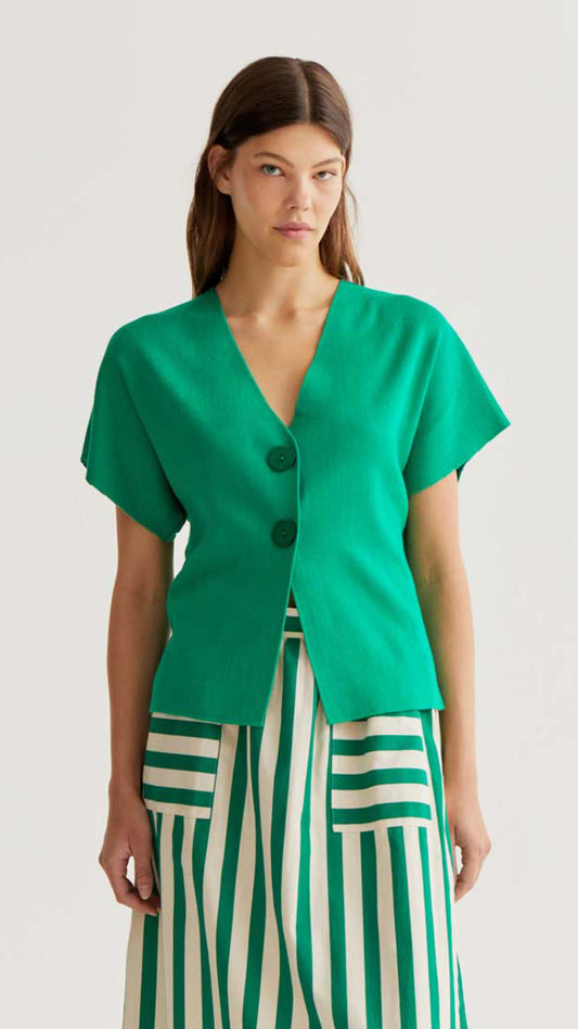 Cárdigan de punto verde